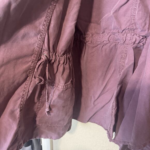 Knox Rose Purple Jacket Lagenlook Open Front Lightweight Utility Lyocell Size L - Picture 5 of 10